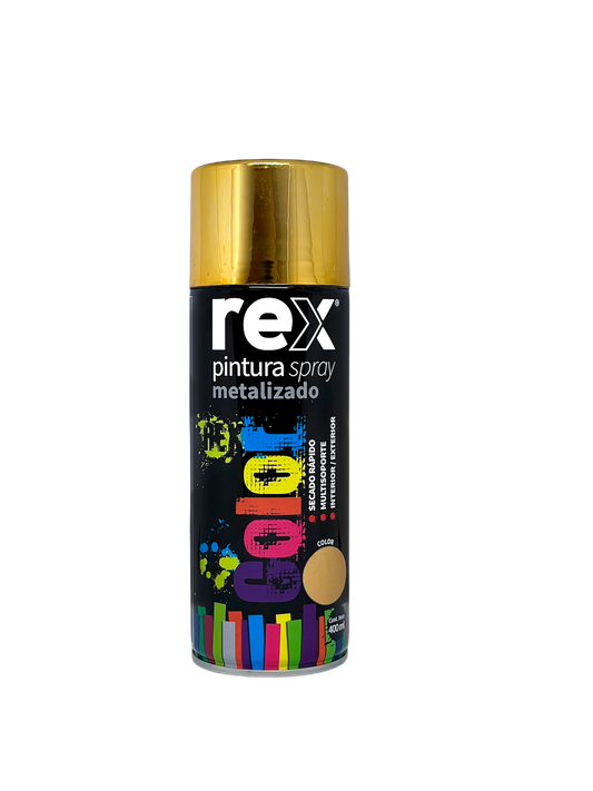 PINTURA SPRAY METALIZADO 400mL ORO REX
