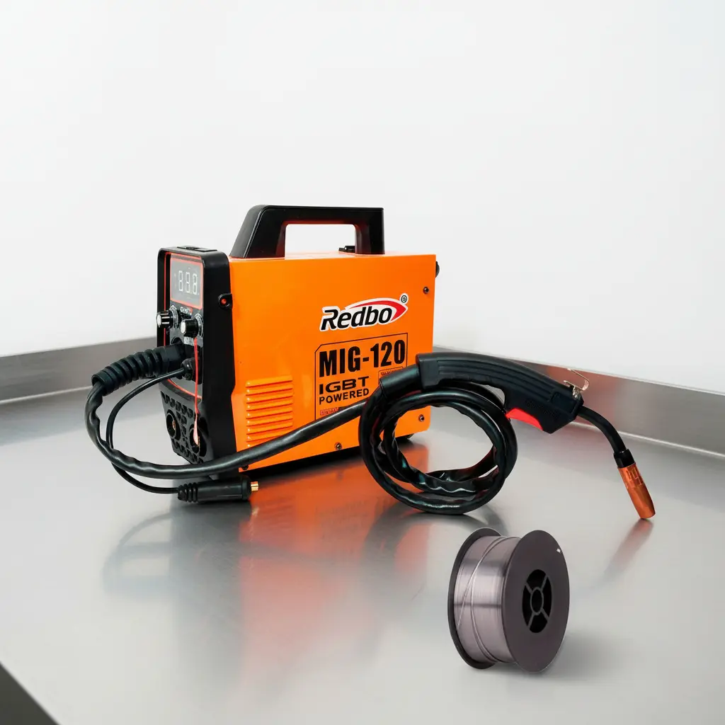 SOLDADORA INVERTER PROFESIONAL REDBO MIG-120 + ALAMBRE