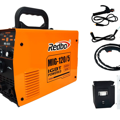 SOLDADORA 3 EN 1 MIG/TIG LIFT/MMA REDBO MIG-120/5kg