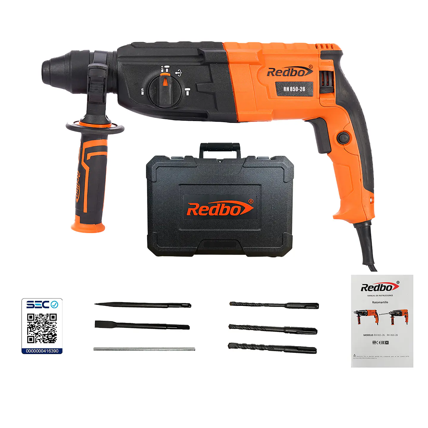 ROTOMARTILLO ELECTRICO 850W 3,2J REDBO RH 850-28