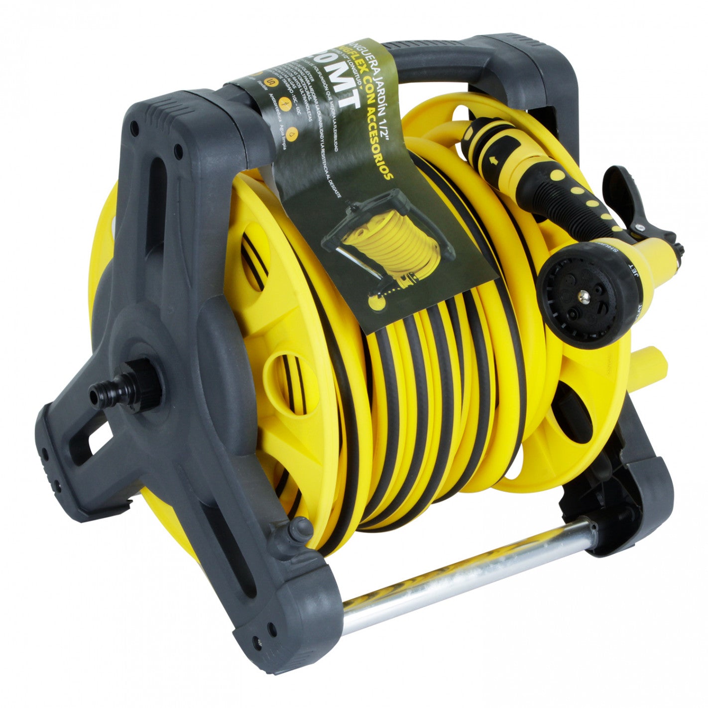 MANGUERA JARDIN KIGFLEX 1/2" 20 METROS CON CARRO Y ACCESORIOS EVEREST