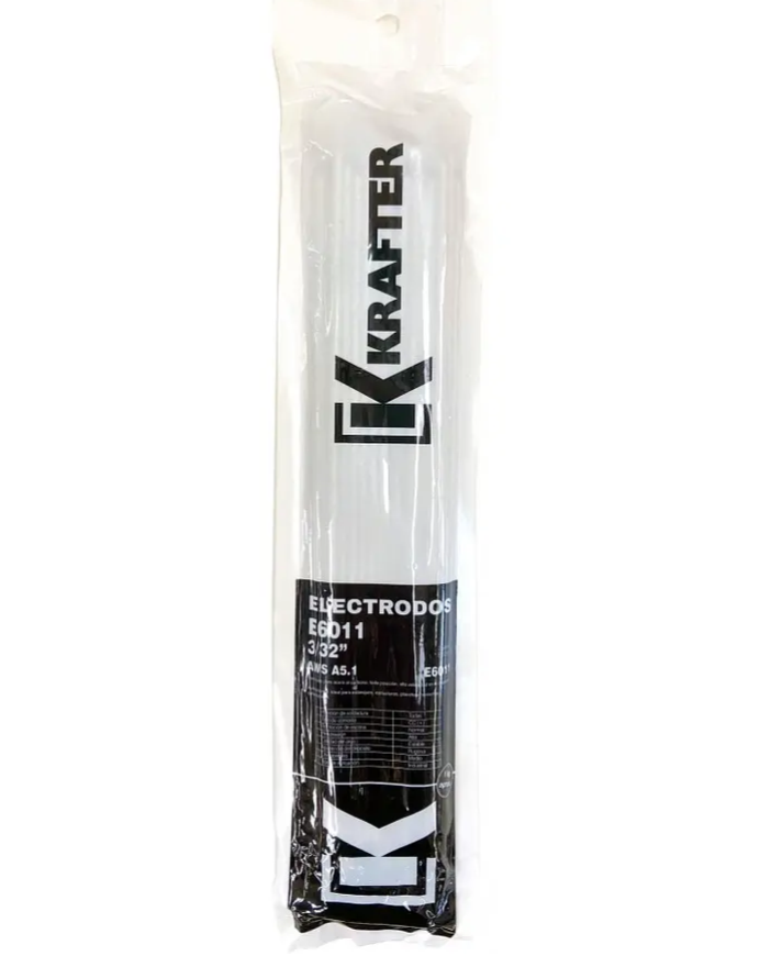 ELECTRODO SOLDADURA 6011 3/32 (2.5mm) FORMATO 1 KG KRAFTER