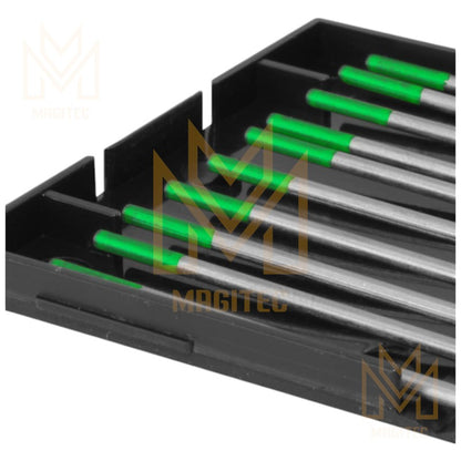TUNGSTENO PUNTA VERDE (WP) 2.4mm X 175mm (3/32”) 10 UNIDADES