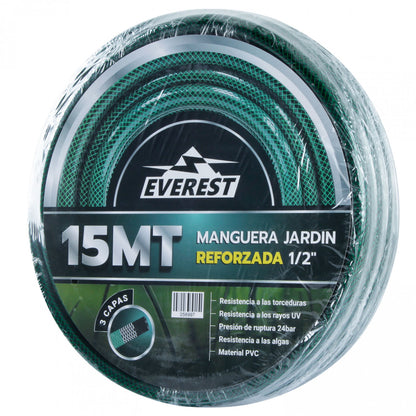 MANGUERA JARDIN REFORZADA 1/2"x 15 METROS