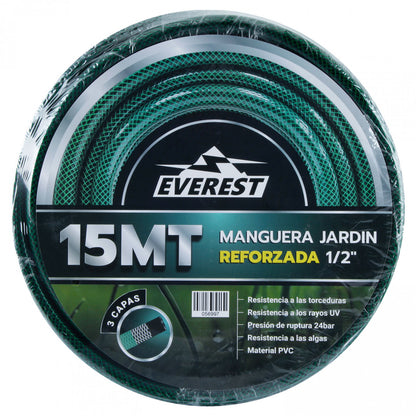MANGUERA JARDIN REFORZADA 1/2"x 15 METROS