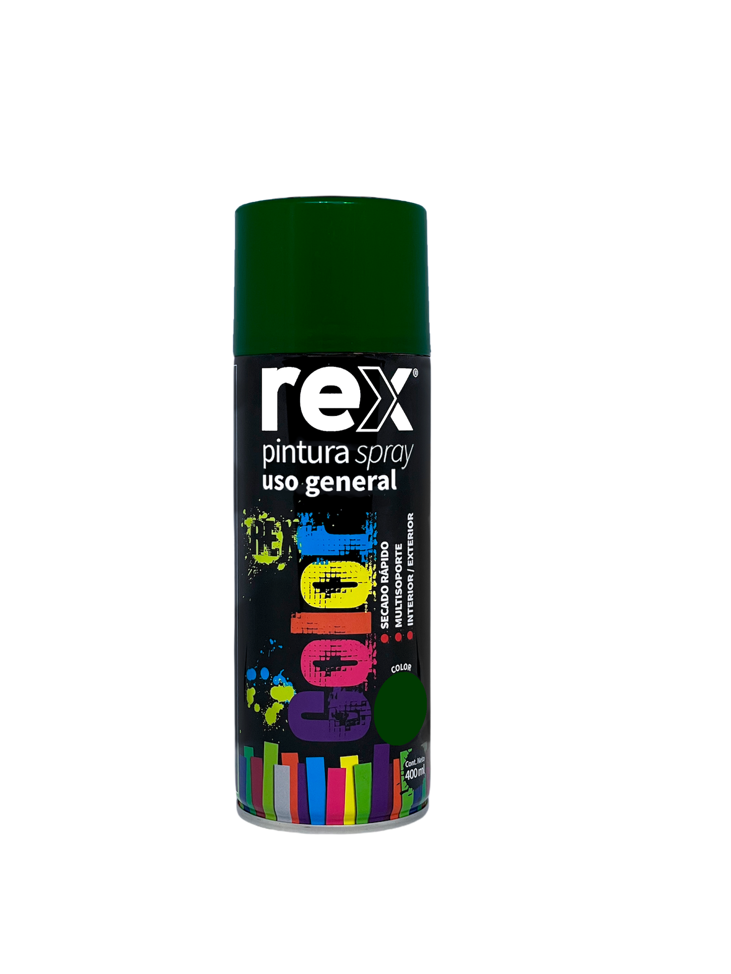 PINTURA SPRAY USO GENERAL 400mL VERDE OSCURO REX