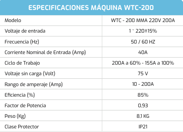 SOLDADORA INVERTER 200A MMA/TIG 220V WELTEC WTC-200