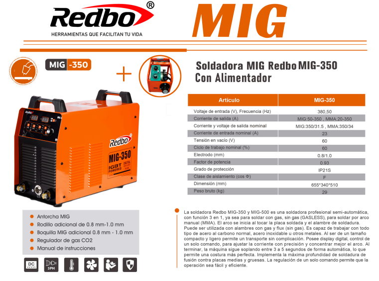 SOLDADORA MIG-350 REDBO