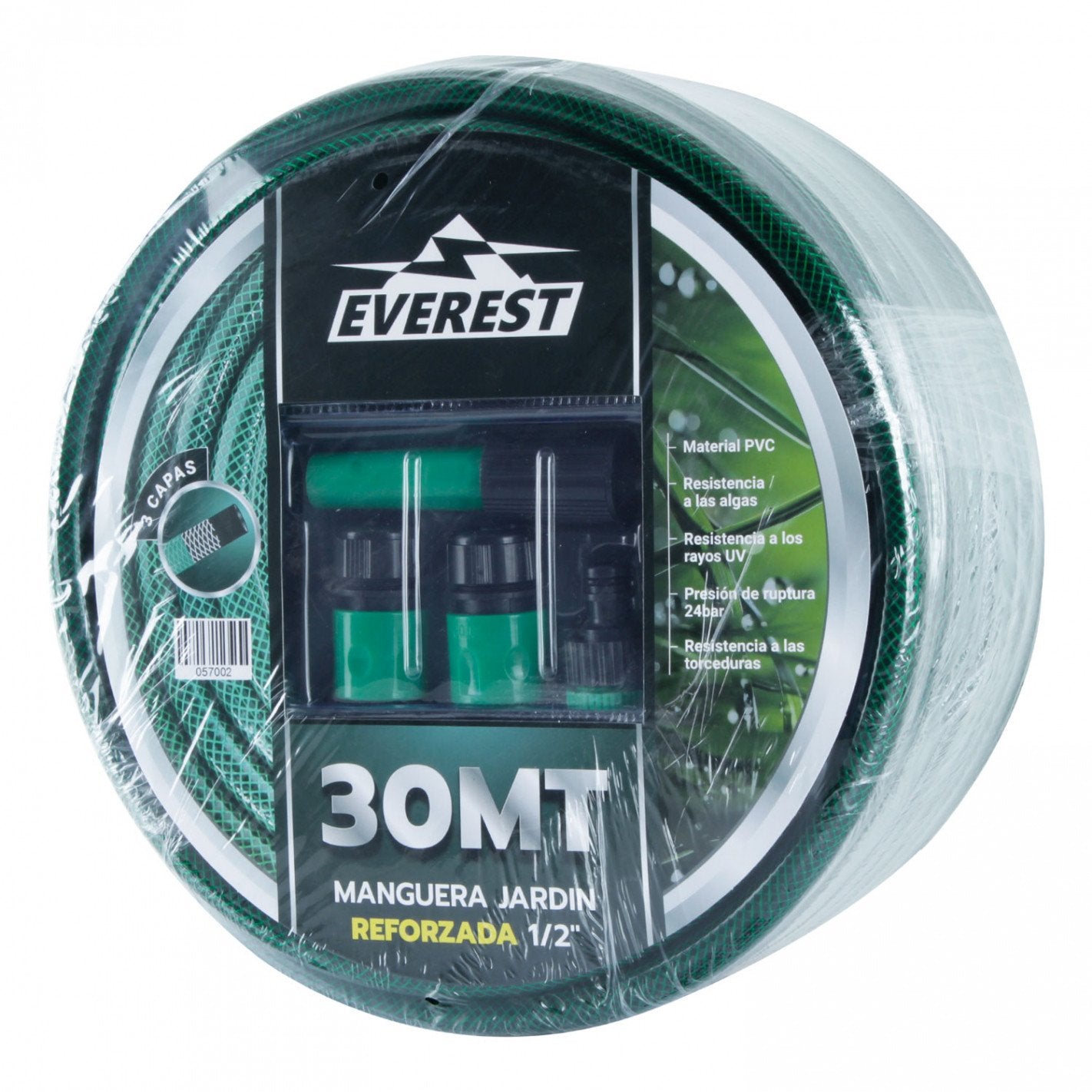 MANGUERA JARDIN REFORZADA 1/2"x 30 METROS CON ACCESORIOS EVEREST