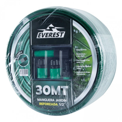MANGUERA JARDIN REFORZADA 1/2"x 30 METROS CON ACCESORIOS EVEREST
