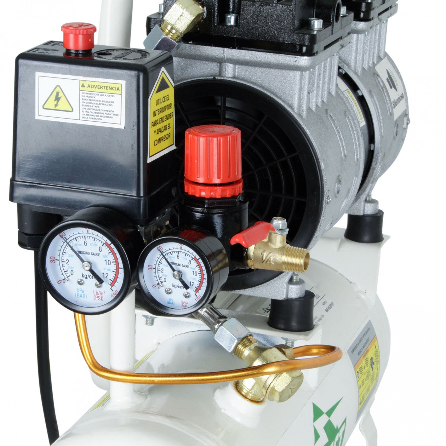 COMPRESOR SILENCIOSO LIBRE DE ACEITE 1HP 6 LITROS EVEREST