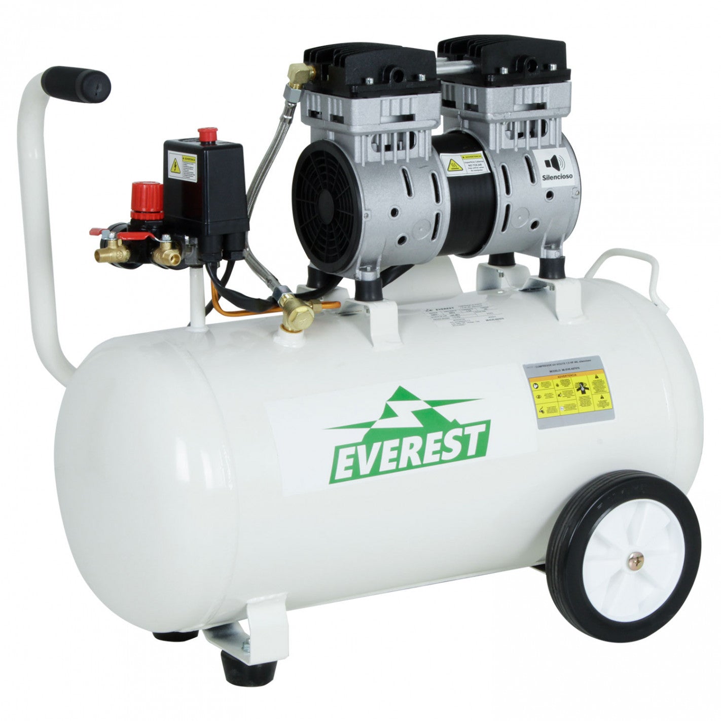 COMPRESOR SILENCIOSO LIBRE DE ACEITE 1,05HP 40 LITROS EVEREST