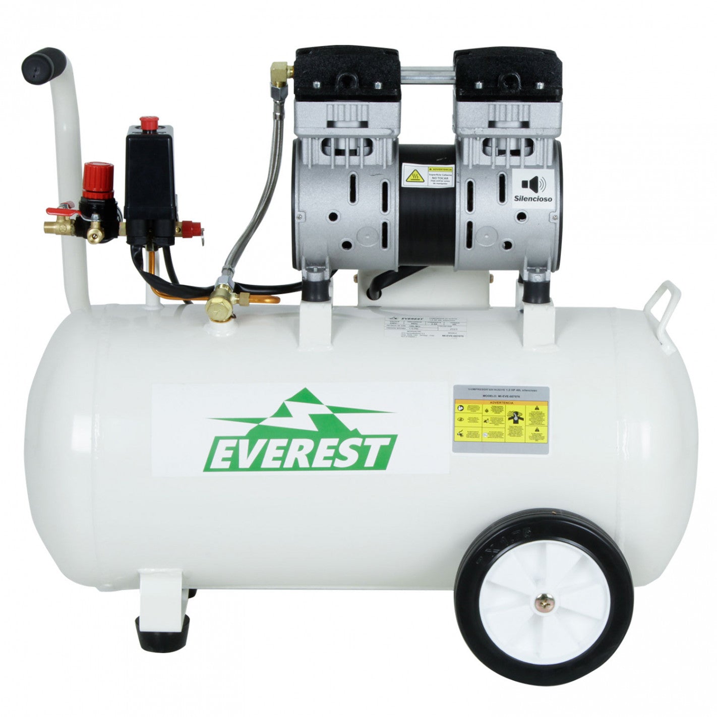 COMPRESOR SILENCIOSO LIBRE DE ACEITE 1,05HP 40 LITROS EVEREST