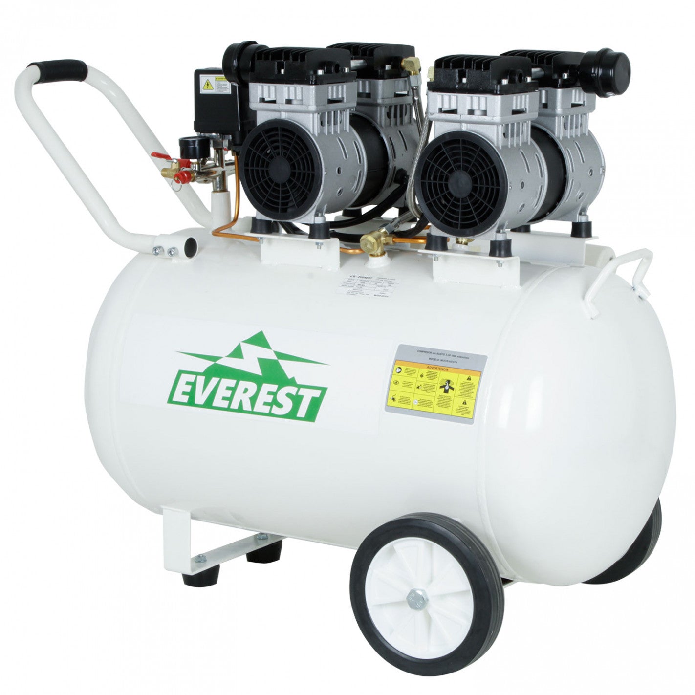 COMPRESOR SILENCIOSO LIBRE DE ACEITE 3HP 100 LITROS EVEREST