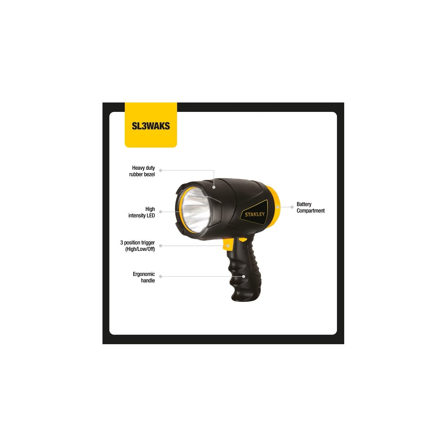 LINTERNA LED 400 LUMENES STANLEY INCLUYE PILAS AA
