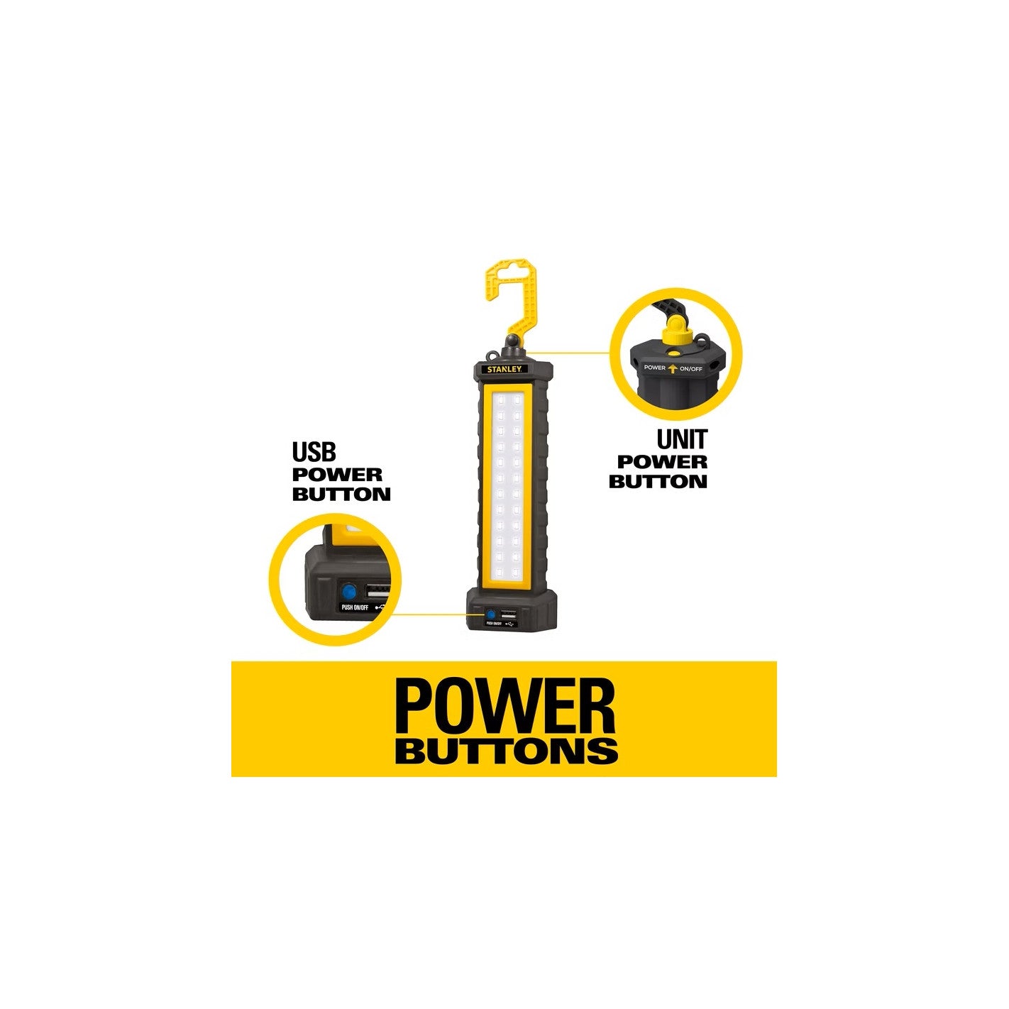 LINTERNA DE TRABAJO RECARGABLE 650 LUMENES STANLEY