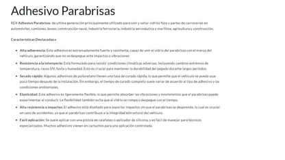 ADHESIVO PARABRISAS 310 ML REX