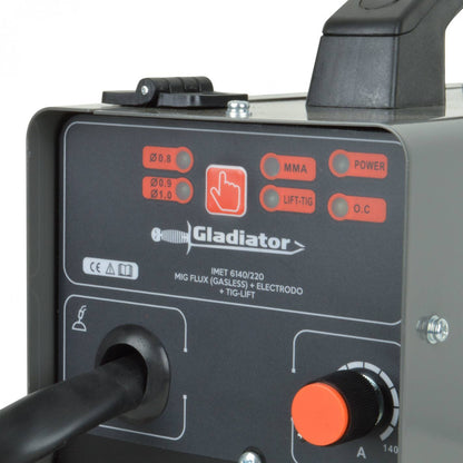 SOLDADORA INVERTER 140A MIG FLUX-MMA-TIG GLADIATOR IMET 6140/220