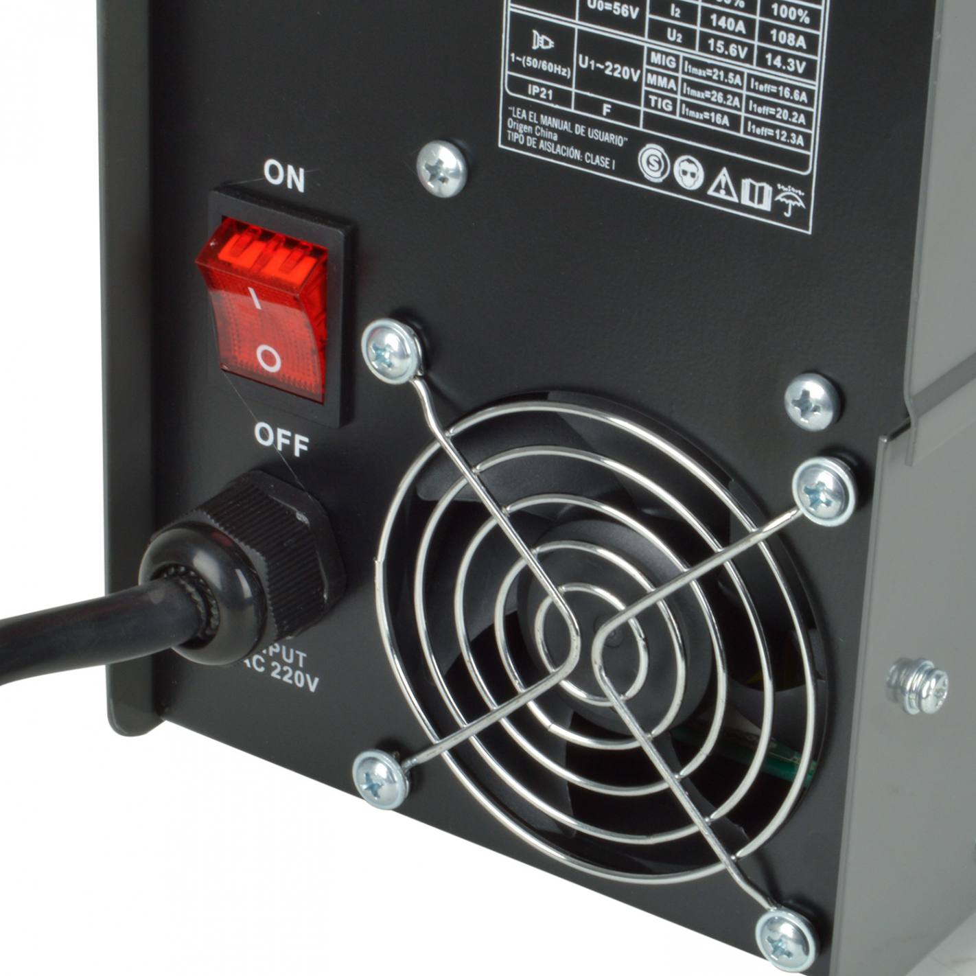 SOLDADORA INVERTER 140A MIG FLUX-MMA-TIG GLADIATOR IMET 6140/220