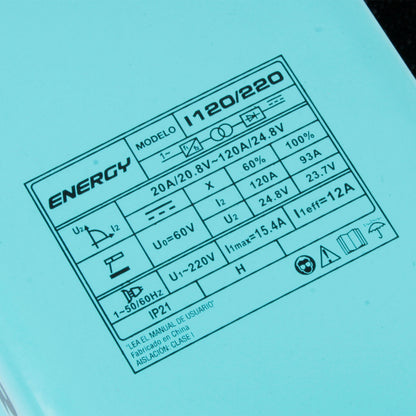 SOLDADORA INVERTER ARCO MANUAL 120amp ENERGY I120/220