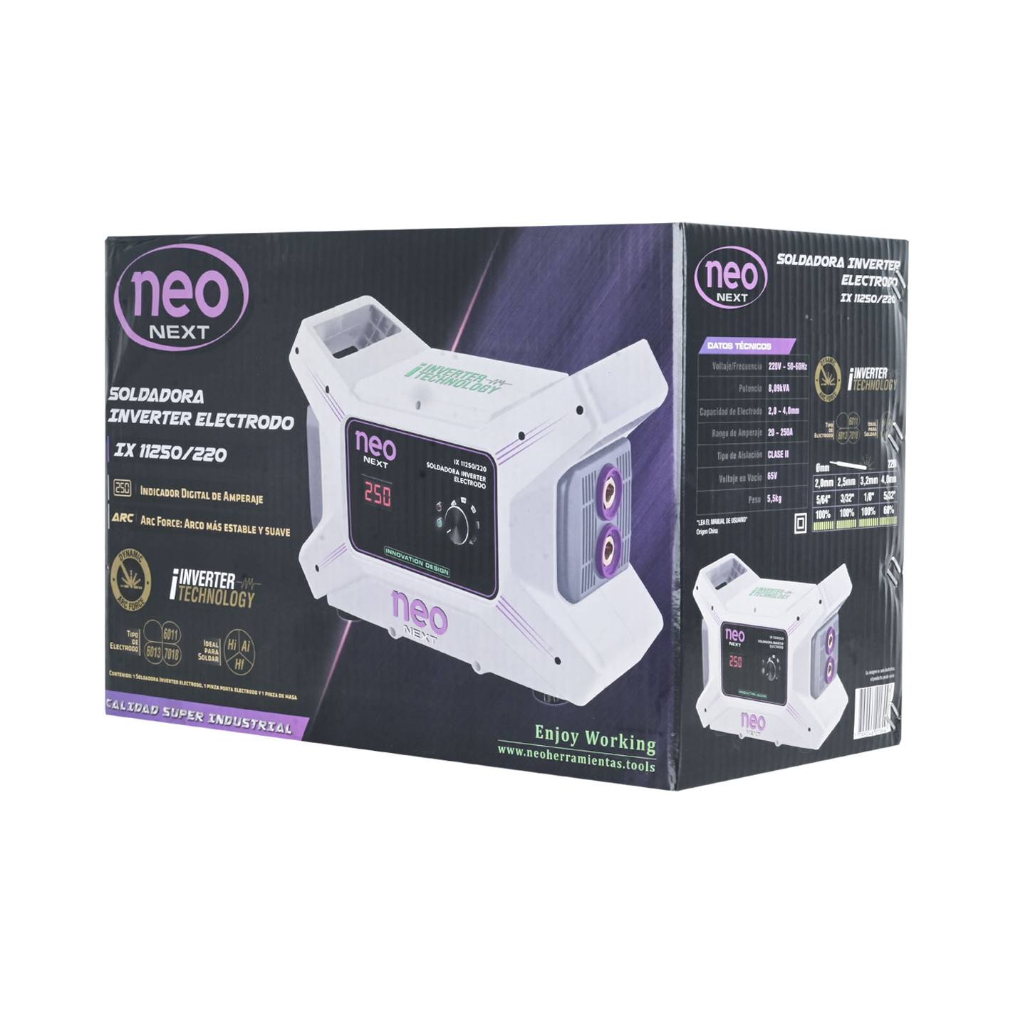 SOLDADORA INVERTER ARCO MANUAL 250A NEO IX 11250/220