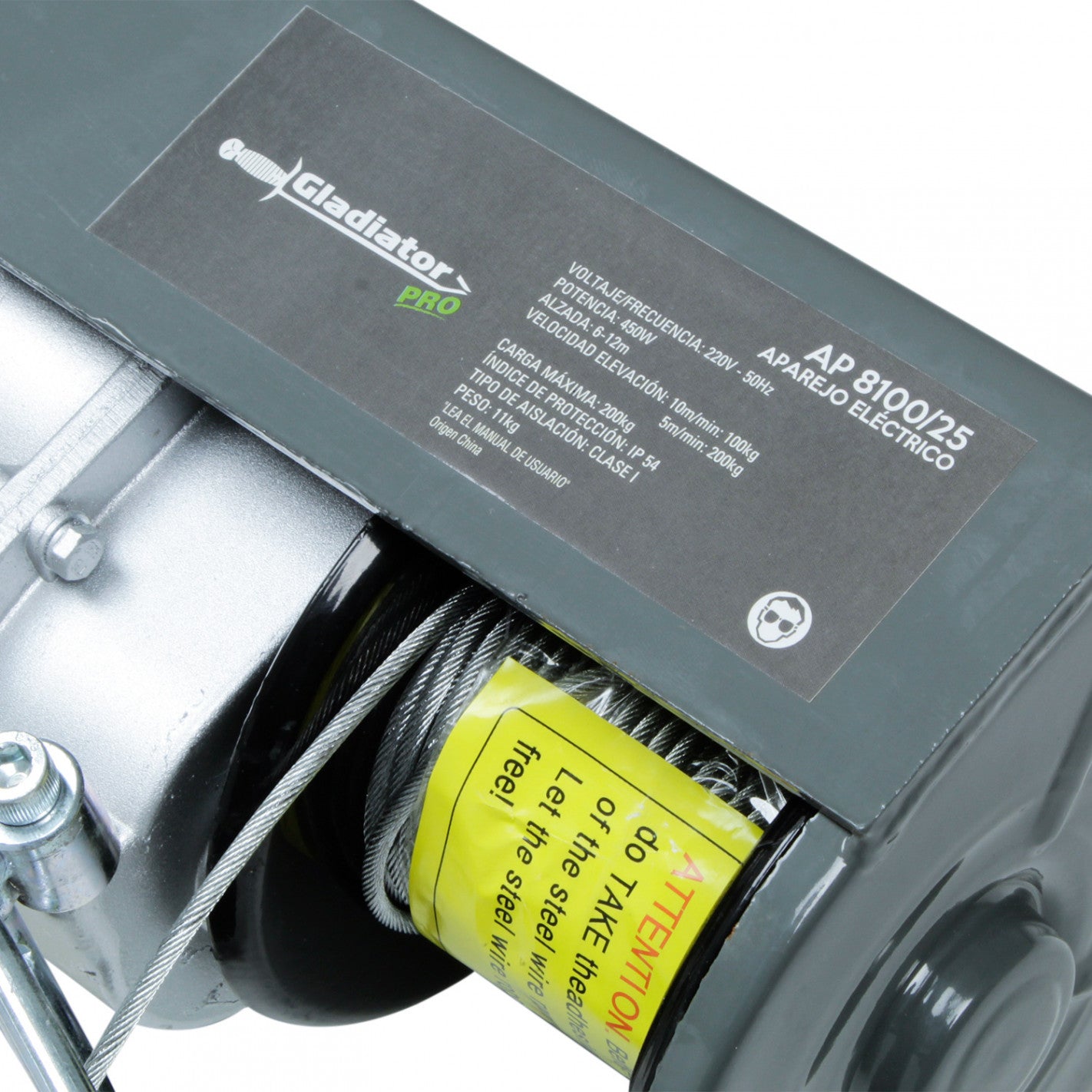 TECLE ELECTRICO 200 KG 450W ALZADA 6-12MTS GLADIATOR AP 8100/2