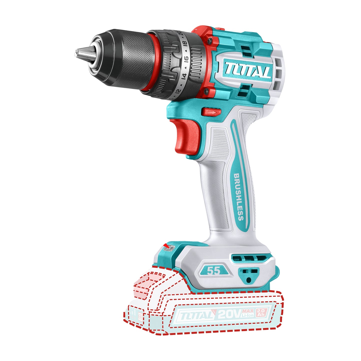 TALADRO INALAMBRICO 13MM 20V TOTAL TDLI205581