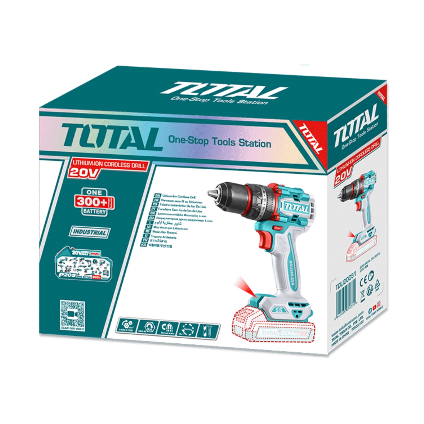 TALADRO INALAMBRICO 13MM 20V TOTAL TDLI205581
